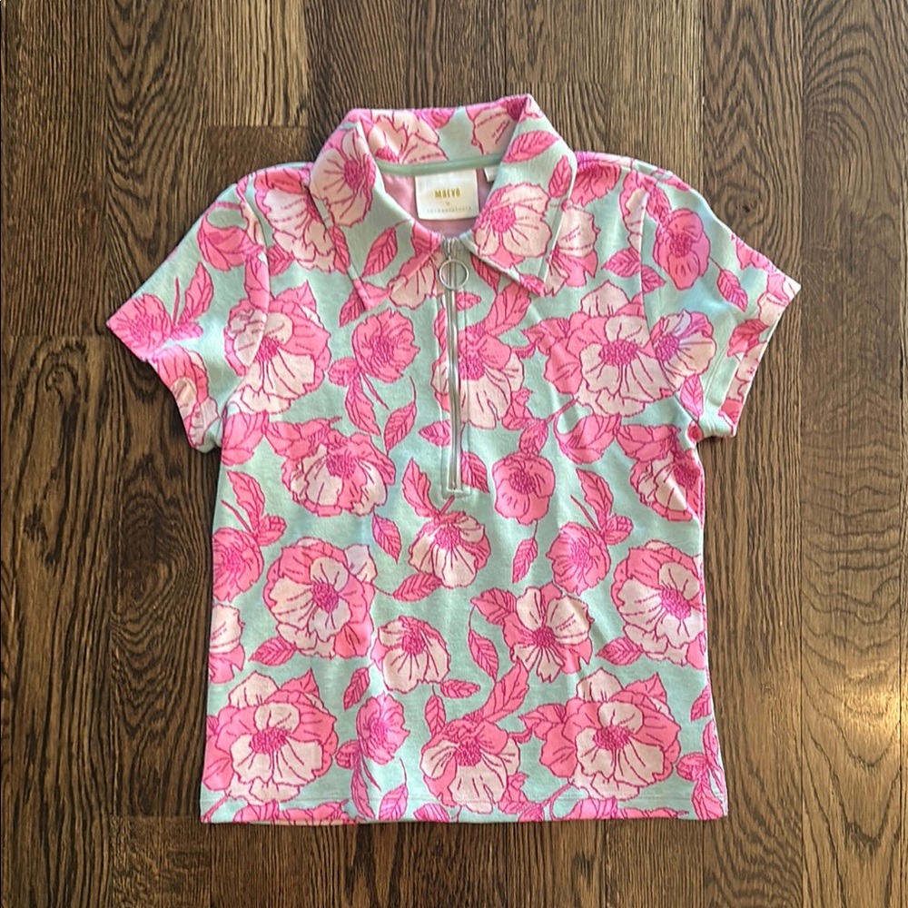 Floral Pink and Green Maeve Shirt